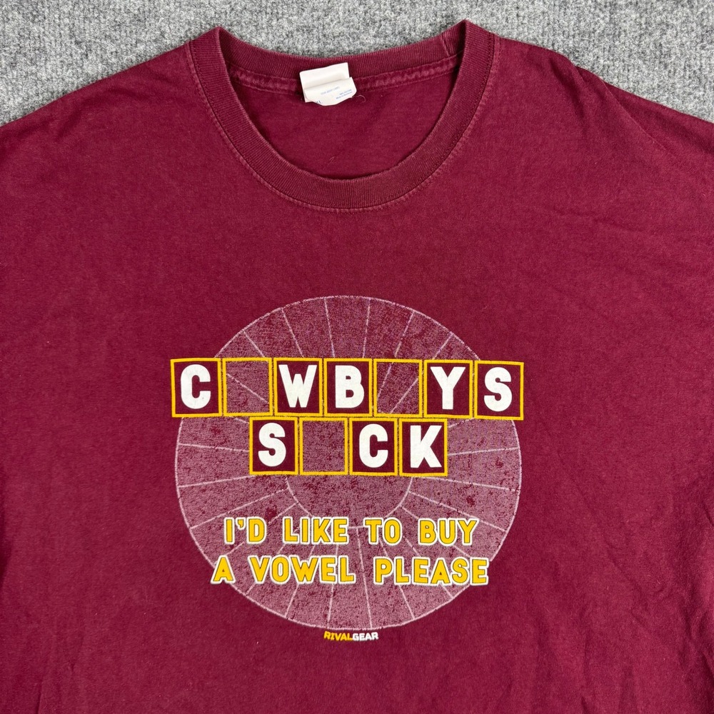Port & Company T-Shirt Mens‎ XL Maroon Cowboys Wheel of Fortune Parody Rivalry